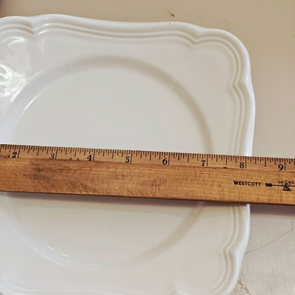 3 Mikasa French Countryside Square Salad Plates Cream Ceramic 8" Oven  Dishwashe - Picture 5 of 11